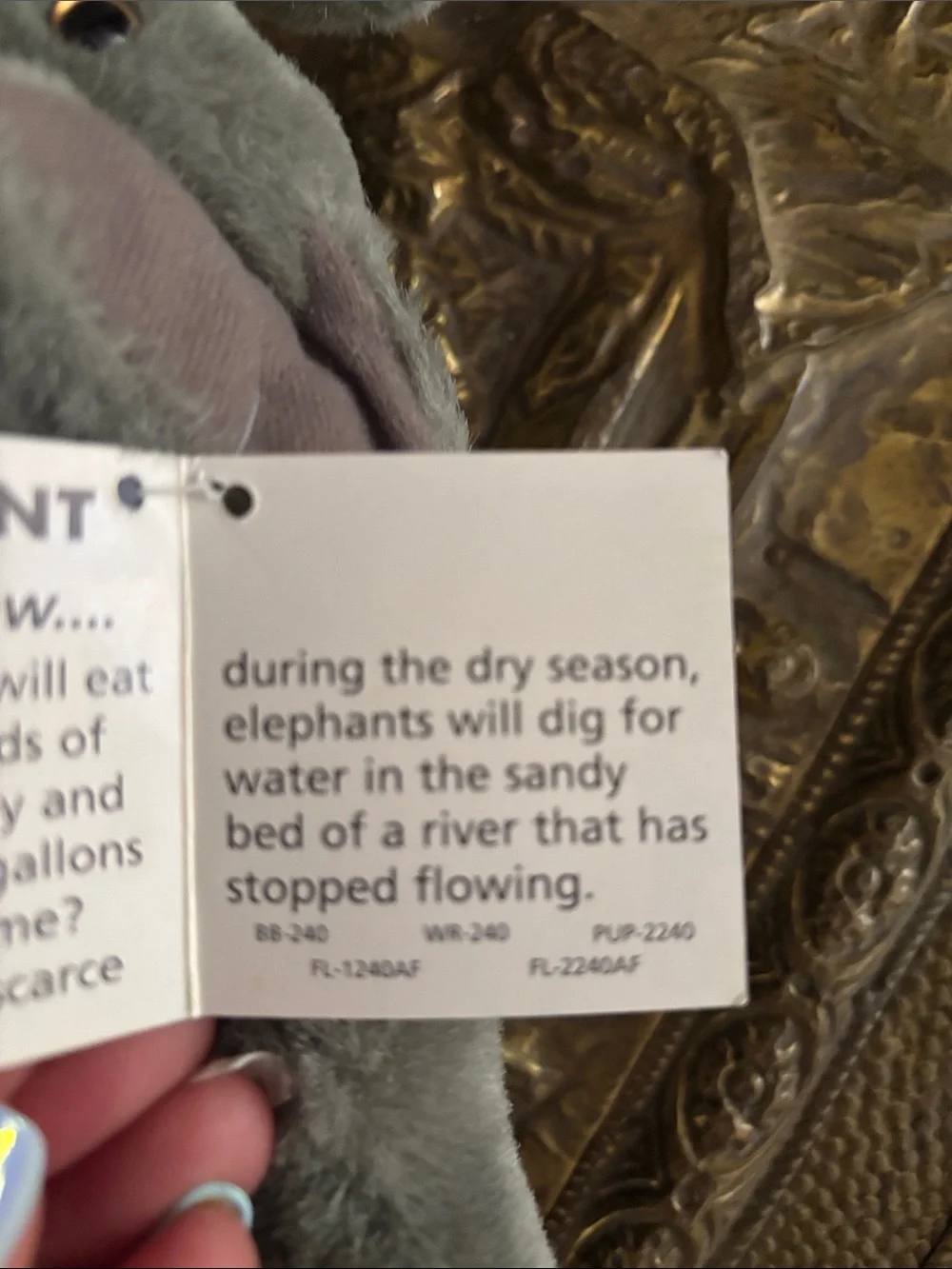 NWT Plush Gray Elephant Stuffed Animal